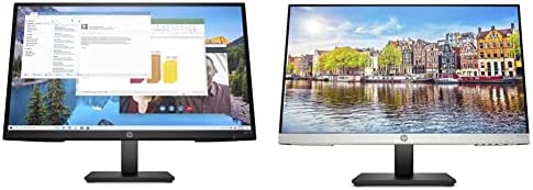 HP M27ha FHD Monitor - Full HD Monitor (1920 x 1080p) - IPS Panel and Built-in Audio & 24mh FHD Monitor - Computer Monitor with 23.8-Inch IPS Display (1080p) - Built-in Speakers and VESA Mounting