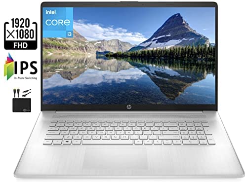 2022 Newest HP 17.3" FHD IPS Laptop Computer, 11th Gen Intel Dual Core i3-1115G4 (Upto 4.1GHz, Beats i5-1030G7), 8GB RAM, 256GB PCIe SSD,UHD Graphics, Bluetooth, HDMI,Webcam, Windows 11+MarxsolCables