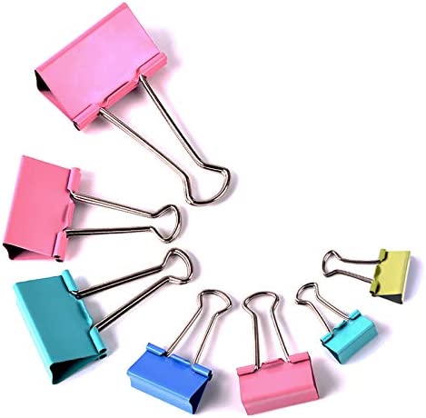 Binder Clips, Lumeiy 162PCS Paper Clips with Assorted Colors and Four Sizes