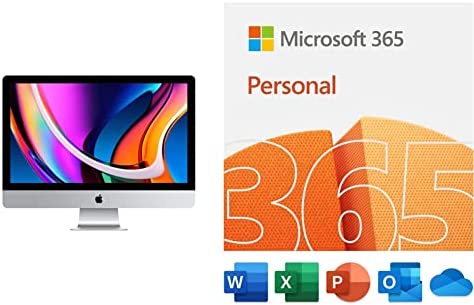 2020 Apple iMac with Retina 5K Display (27-inch, 8GB RAM, 512GB SSD Storage) with Microsoft 365 Family | 12-Month Subscription | PC/Mac Download