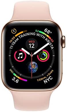 Apple Watch Series 4 (GPS + Cellular, 40MM) - Gold Stainless Steel Case with Pink Sand Sport Band (Renewed)