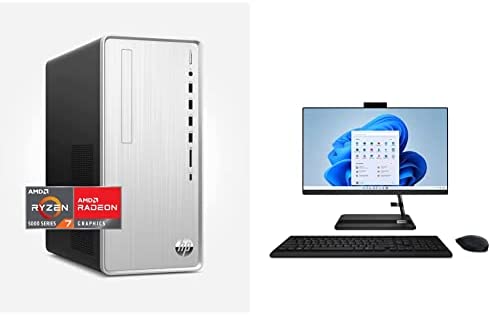 HP Pavilion Desktop PC, AMD Ryzen 7 5700G, 16 GB RAM, 512 GB SSD & Lenovo IdeaCentre AIO 3i 22" All-in-One Computer, Intel Core i3-1115G4