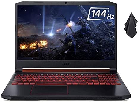 2021 New Acer Nitro 5 Gaming Laptop, Intel 6-Core i7-9750H Up to 4.5 GHz, 15.6" FHD IPS 144Hz Display, NVIDIA GeForce RTX 2060, 16GB DDR4, 1TB NVMe SSD, Backlit Keyboard, Win 10 + Oydisen Cloth