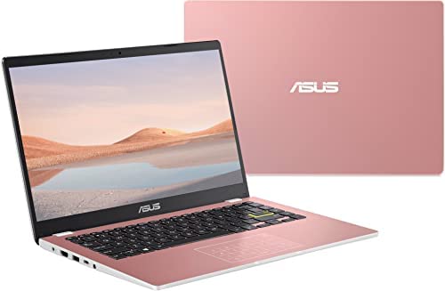 2022 ASUS 14" Thin Light Business Student Laptop Computer, Intel Celeron N4020 Processor, 4GB DDR4 RAM, 584 GB Storage, 12Hours Battery, Webcam, Zoom Meeting, Win11 + 1 Year Office 365, Rose Gold