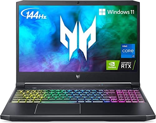 2022 Acer Predator Helios 300 Gaming Laptop 15.6" FHD 144 Hz IPS 8-Core 11th Intel Core i7-11800H NVIDIA RTX 3060 6GB GDDR6 32GB DDR4 1TB NVMe SSD Wi-Fi 6 RGB Backlit Keyboard Windows 11 w/ 32GB USB