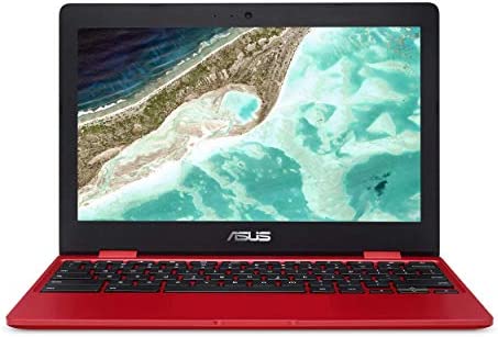ASUS C223NA-DH02-RD Chromebook 11.6", Intel Dual-Core Celeron N3350 Processor (up to 2.4GHz) 4GB RAM, 32GB eMMC storage, Red (Renewed)