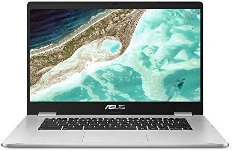 ASUS Chromebook C523, 15.6" FHD NanoEdge-Display with 180 Degree-Hinge, Intel Celeron N3350-Processor, 4GB LPDDR4-RAM, 64GB Storage, Chrome OS, Silver, Laptop-Sleeve Protector, C523NA-IH44F