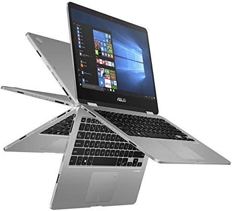 ASUS VivoBook Flip 14 2-in-1 Convertible Laptop, 14" HD Touchscreen Display, Intel Pentium Silver N5030 CPU, 4GB DDR4 RAM, 128GB Storage, Windows 10 Home in S Mode, Grey, TP401MA-AH21T