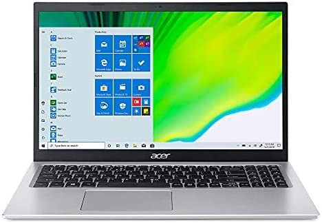 Acer Aspire 5 Slim Laptop, 15.6-inch Full HD Display, 11th Gen Intel Core i3-1115G4 Processor, 4GB DDR4, 128GB SSD, WiFi 6, HDMI, Windows 10 Home (S Mode), Amazon Alexa, Silver, W/ MD Accessories