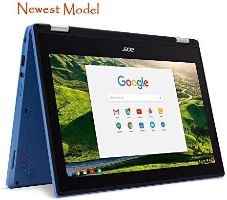 Acer R11 Convertible 2-in-1 Chromebook in Blue 11.6in HD Touchscreen Intel N3060 1.6Ghz up to 2.48GHz 4GB RAM 32GB SSD, Webcam, Bluetooth, Chrome OS (Renewed)