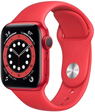 Apple Watch Series 6 (GPS, 40mm) - Red Aluminum Case with Red Sport Band (Renewed)