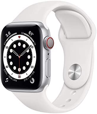 Apple Watch Series 6 (GPS + Cellular, 40mm) - Silver Aluminum Case with White Sport Band (Renewed)
