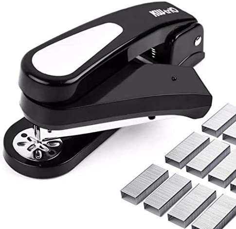 Black Rotatable Spring Powered Desktop One-Touch Stapler 25 Sheet Capacity, Make Booklets 4 pre-Set Positions,with 1000 Staples jumeige