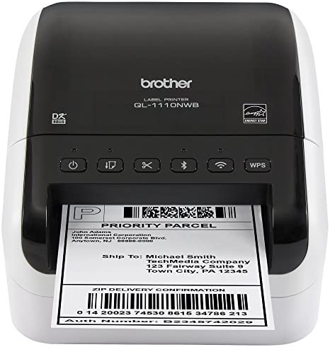 Brother QL-1110NWB Wide Format, Postage and Barcode Professional Thermal Label Printer with Wireless Connectivity (Renewed)