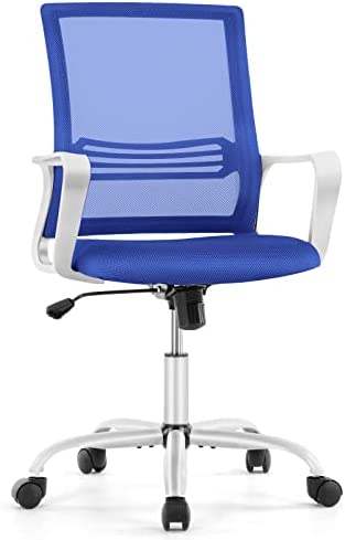 Ergonomic Home Office Chair – Adjustable Desk Chair with Lumbar Support and Armrest, Mid Back Mesh Task Chair with Padded Seat, Tilt Function, Swivel Rolling for Office, Executive, Study