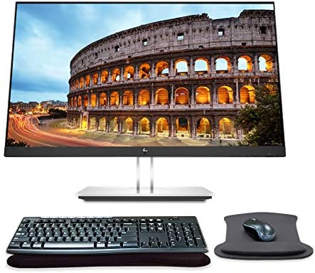 HP EliteDisplay E24q G4 24 Inch QHD IPS LED-Backlit LCD Monitor Bundle with HDMI, Blue Light Filter, MK270 Wireless Keyboard and Mouse Combo, Gel Pads