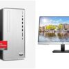HP Pavilion Desktop PC, AMD Ryzen 7 5700G, 16 GB RAM, 512 GB SSD, 9 USB Ports, Wired Mouse and Keyboard & 24mh FHD Monitor - Computer Monitor with 23.8-Inch IPS Display (1080p)