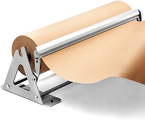 Paper Roll Dispenser and Cutter - Heavy Duty Kraft, Freezer, and Butcher Paper Dispenser - Non Slip Paper Cutter for 18 Inches Rolls - Wall Mountable