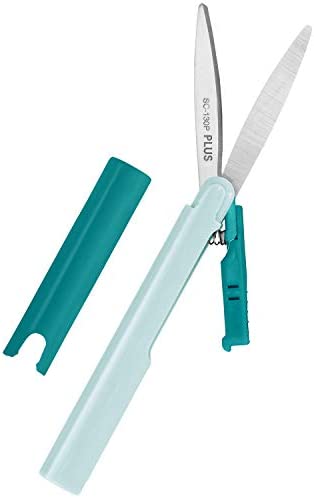 Plus Pen Style Non Stick Compact TSA Twiggy Scissors with Cover Turquoise