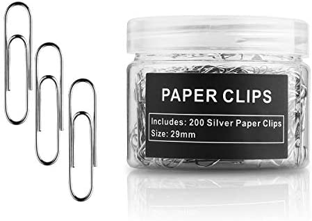 Tontomtp Paper Clips, 200 Pack, Paperclips, Paper Clip, Suitable for Office, School, and Daily use, Also Used for Daily DIY, Paper Clip, Clip(Silver)