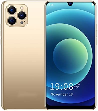i12 Pro MAX Unlocked Smartphone, 6.26in HD Screen Mobile Phone, 1+8G Dual Sim Cell Phone for Android 8.1 Gold