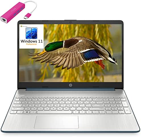 [Windows 11 Pro] HP 15 15.6" FHD Business Laptop, Hexa-Core AMD Ryzen 5 5500U up to 4.0GHz (Beat i5-1135G7), 16GB DDR4 RAM, 1TB PCIe SSD, 802.11AC WiFi, Bluetooth 4.2, HDMI, Spruce Blue, Type-C HUB