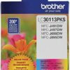 Brother Genuine LC30113PKS 3-Pack Standard Yield Color Ink Cartridges, Page Yield Up to 200 Pages/Cartridge Includes Cyan, Magenta and Yellow, LC3011