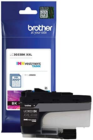 Brother Genuine LC3033BK, Single Pack Super High-Yield Black INKvestment Tank Ink Cartridge, Page Yield Upto 3,000 Pages, LC3033, Amazon Dash Replenishment Cartridge
