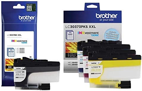 Brother Genuine LC3037BK, LC3037C, LC3037M, LC3037Y Super High-Yield Black/Cyan/Magenta/Yellow INKvestment Tank Ink Cartridge Set, LC3037