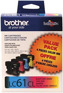 Brother® LC61 Black/Color Ink Cartridges, Pack of 4