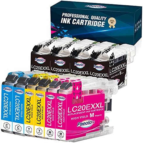 Compatible LC20E Ink Cartridge Replacement for Brother LC20E XXL Use with Brother MFC-J985DW J775DW J5920DW J985DWXL Printer, 10 Packs (4 Black, 2 Cyan, 2 Magenta, 2 Yellow) by Paeolos