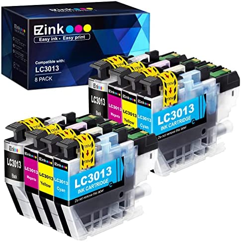 E-Z Ink (TM) Compatible Ink Cartridge Replacement for Brother LC3013 LC3011 LC-3013 High Yield Compatible with MFC-J491DW MFC-J497DW MFC-J895DW MFC-J690DW (2 Black,2 Cyan, 2 Magenta, 2 Yellow) 8 Pack