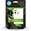 Original HP 61 Black/Tri-color Ink (2-pack) | Works with DeskJet 1000, 1010, 1050, 1510, 2050, 2510, 2540, 3000, 3050, 3510; ENVY 4500, 5530; OfficeJet 2620, 4630 | Eligible for Instant Ink | CR259FN