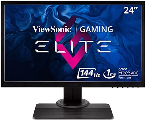 ViewSonic ELITE XG240R 24 Inch 1080p 1ms 144Hz RGB Gaming Monitor with FreeSync Premium, Eye Care and Advanced Ergonomics for Esports